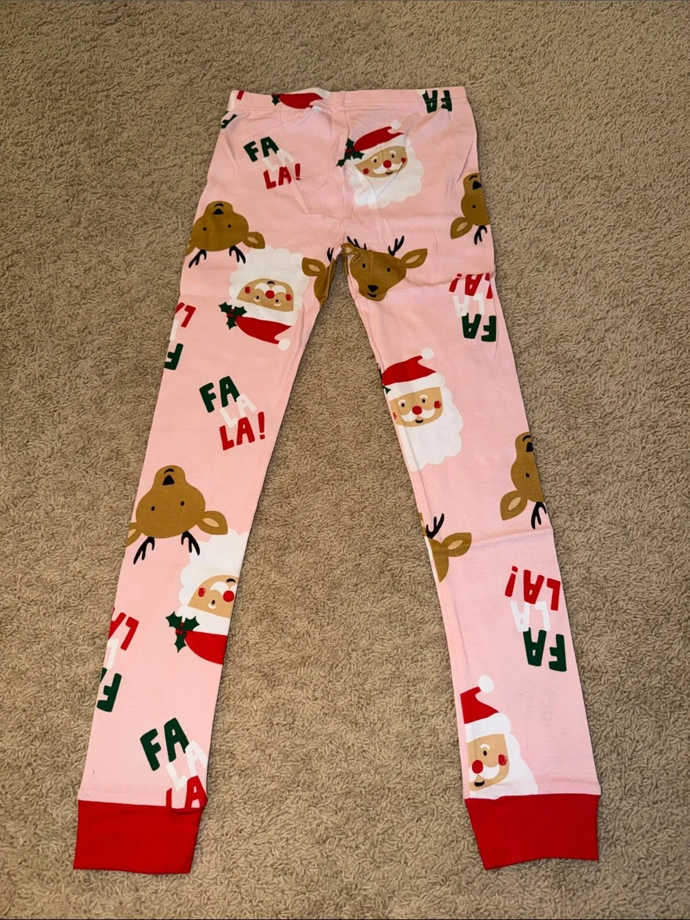 Carter's Pink Christmas Santa & Reindeer Pajama Set